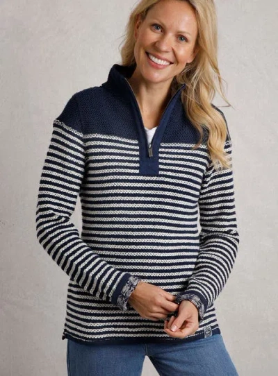 Weird Fish Juliet 1/4 Zip Stripe Macaroni