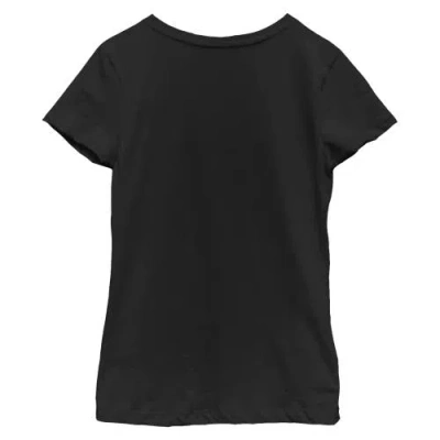 Mickey & Friends Girl's  Minnie Mouse Cheetah Print Bow Signature  Graphic T-shirt In Black