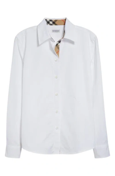 Burberry Cotton Poplin Button-up Shirt In White