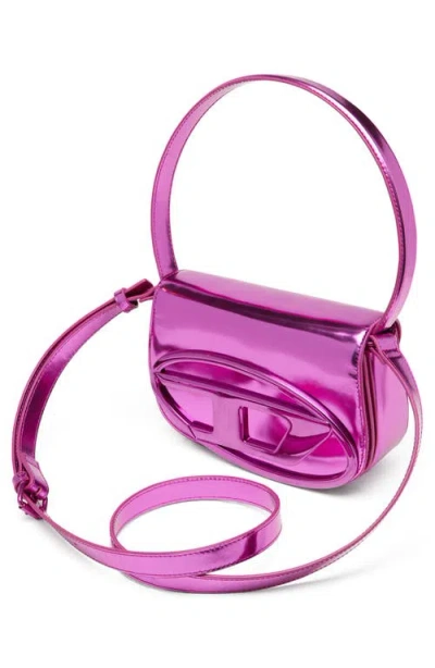 Diesel ® Oval D Buckle Metallic Leather Shoulder Bag