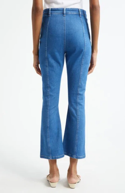 Cinq À Sept Cinq A Sept Celeste Crop High Rise Flare Jeans In Surf Blue In Blue