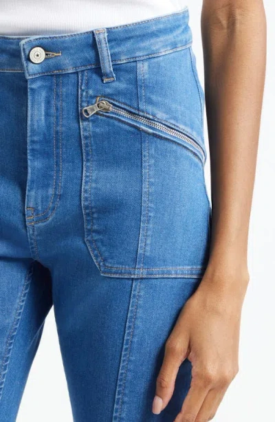 Cinq À Sept Cinq A Sept Celeste Crop High Rise Flare Jeans In Surf Blue In Blue