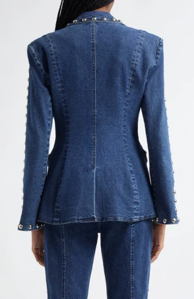 Cinq À Sept Milly Studded Denim Jacket In Blue