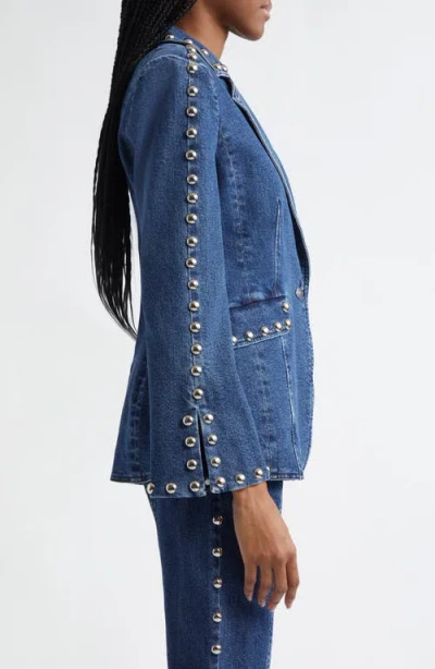 Cinq À Sept Milly Studded Denim Jacket In Blue