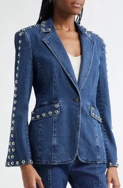 Cinq À Sept Milly Studded Denim Jacket In Blue