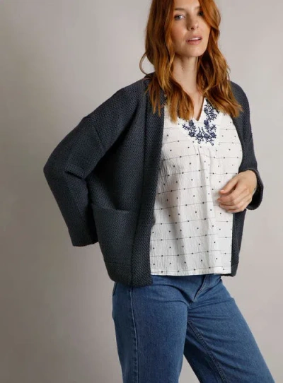 Weird Fish Santosh Cropped Macaroni Kimono Cardigan