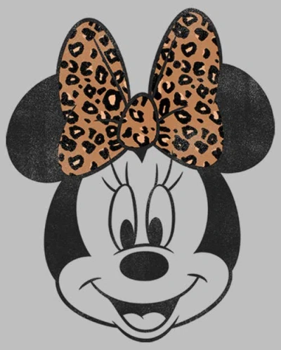 Mickey & Friends Minnie Mouse Cheetah Print Bow  Graphic T-shirt
