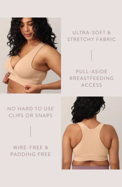 Kindred Bravely Busty French Terry Racerback Nursing & Sleep Bra In Nude
