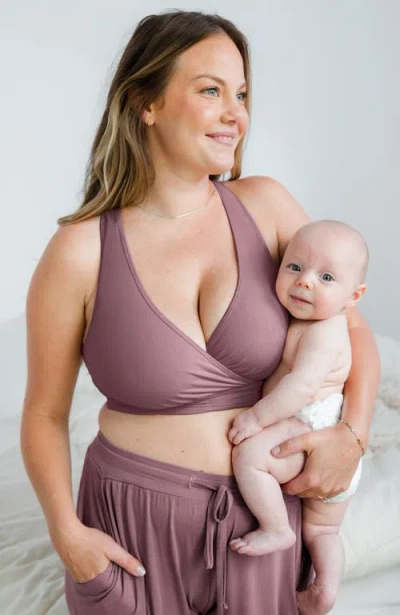 Kindred Bravely Busty French Terry Racerback Nursing & Sleep Bra In Purple