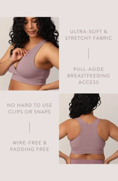 Kindred Bravely Busty French Terry Racerback Nursing & Sleep Bra In Purple