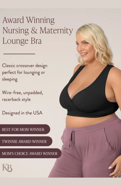Kindred Bravely Racerback Crossover Maternity/nursing Bra In Black