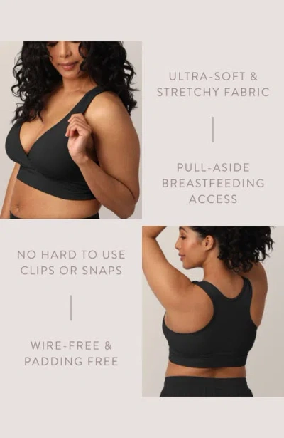 Kindred Bravely Racerback Crossover Maternity/nursing Bra In Black