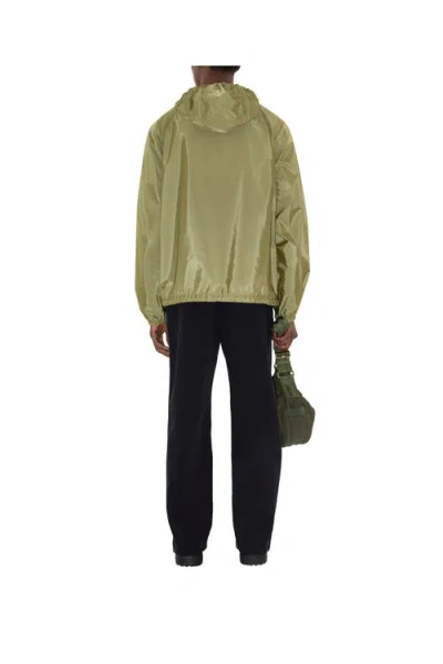 Burberry Men Nylon Jacket With Ekd Patch In Green