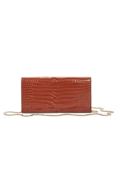 Jimmy Choo Emmie Croc Embossed Leather Clutch