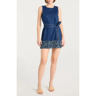 Cinq À Sept Cinq A Sept Petal Mindie Denim Mini Dress In Blue