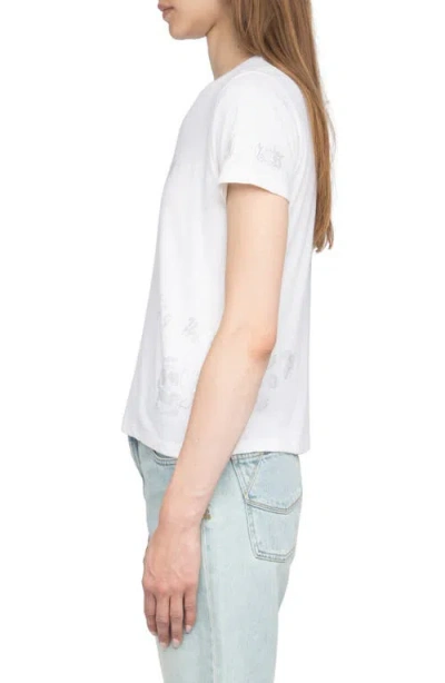Zadig & Voltaire Alys Multicusto Strass Rhinestone Graphic T-shirt In White