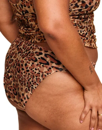 Adore Me Marseille Swimwear High Waist Bikini Bottom In Animal Print