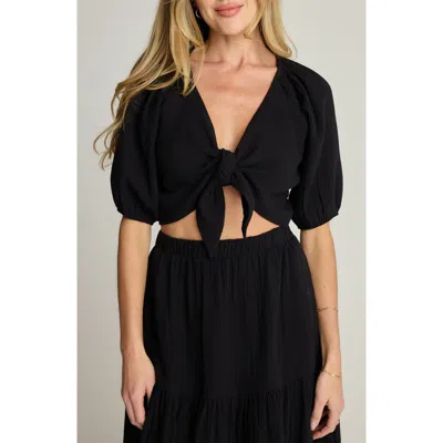Sunday Ritual Double Bubble Tie Front Crop Top