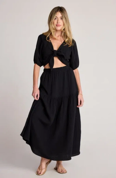 Sunday Ritual Double Bubble Tie Front Crop Top
