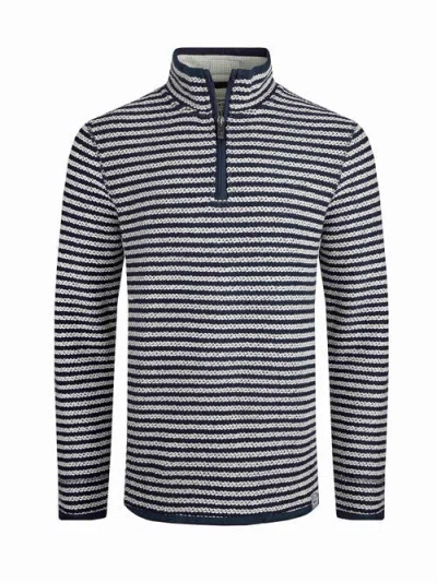 Weird Fish Shorling 1/4 Zip Stripe Macaroni