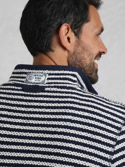 Weird Fish Shorling 1/4 Zip Stripe Macaroni