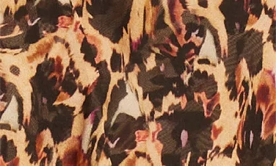 Collina Strada Leopard Print Ruffle Silk Minidress