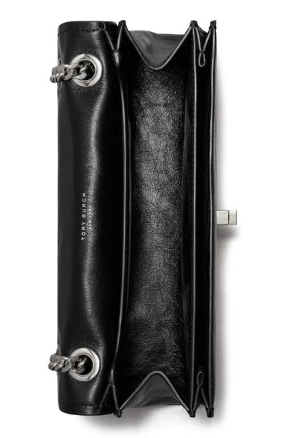 Tory Burch Kira Turnlock Leather Convertible Shoulder Bag In Black
