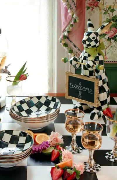 Mackenzie-childs Mackenzie Childs Courtly Check Menu Rabbit In Black