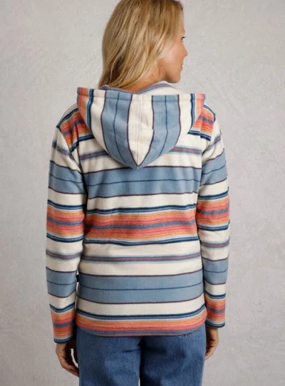Weird Fish Lana 1/4 Zip Stripe Microfleece Hoodie