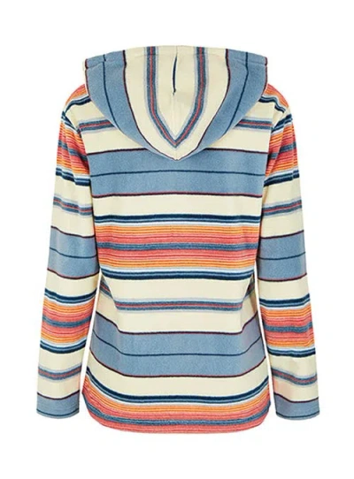 Weird Fish Lana 1/4 Zip Stripe Microfleece Hoodie