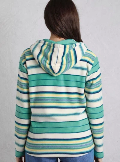 Weird Fish Lana 1/4 Zip Stripe Microfleece Hoodie