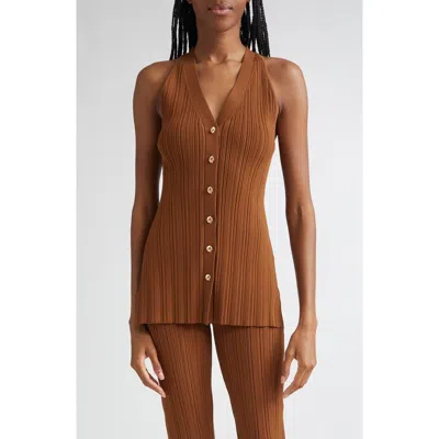 Veronica Beard Dax Variegate Rib Sweater Vest