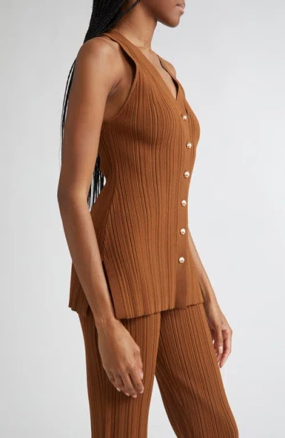 Veronica Beard Dax Variegate Rib Sweater Vest