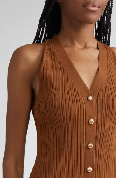 Veronica Beard Dax Variegate Rib Sweater Vest