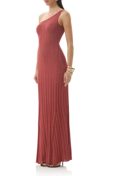 Afrm Hoda One-shoulder Knit Dress In Pink