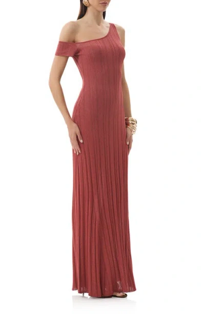 Afrm Hoda One-shoulder Knit Dress In Pink