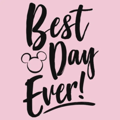 Mickey & Friends Girl's  Mickey Mouse Best Day Ever  Graphic T-shirt In Pink