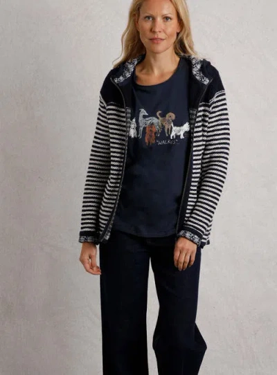 Weird Fish Bianca Full Zip Stripe Macaroni Hoodie