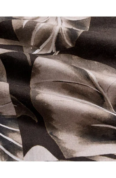 Billy Reid Tiled Leaf Print Short Sleeve Linen & Cotton Button-up Shirt In Pattern