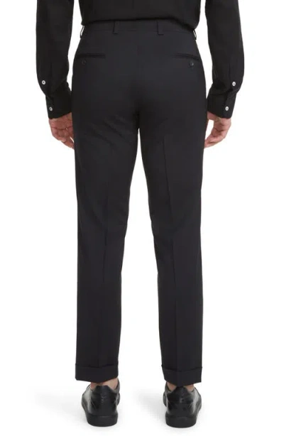 Jack Victor Payne Flat Front Wool Trousers In Black