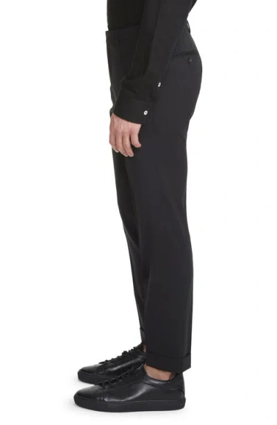 Jack Victor Payne Flat Front Wool Trousers In Black
