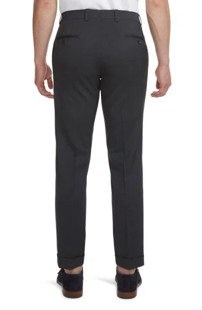 Jack Victor Payne Flat Front Wool Trousers In Black