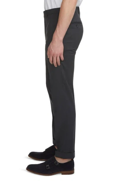 Jack Victor Payne Flat Front Wool Trousers In Black