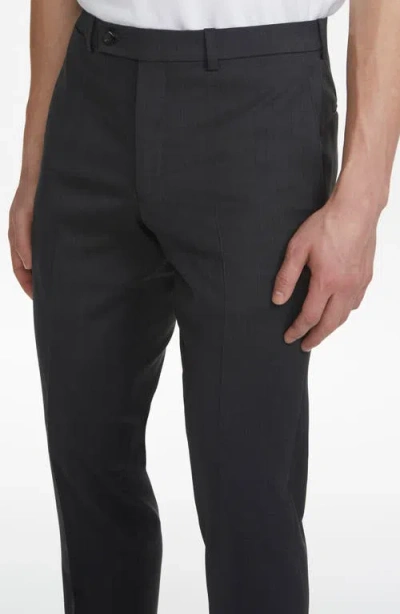Jack Victor Payne Flat Front Wool Trousers In Black