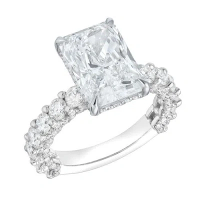 Luvmyjewelry Maelis 14k Gold Radiant Lab Grown Diamond Hidden Halo Engagement Ring
