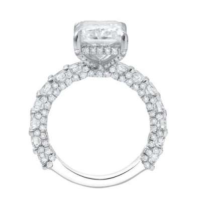 Luvmyjewelry Maelis 14k Gold Radiant Lab Grown Diamond Hidden Halo Engagement Ring