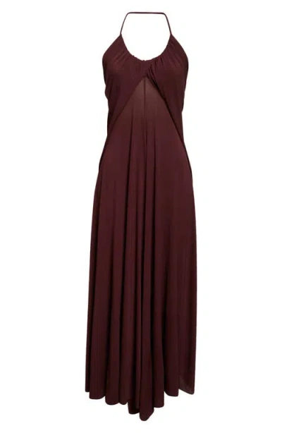Alaïa Burgundy Jersey Long Cross Dress