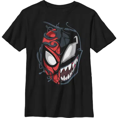 Marvel Boy's  Spider-man Venom Mask Split  Graphic T-shirt In Black