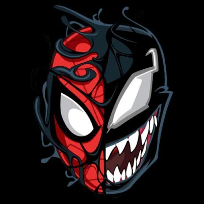 Marvel Boy's  Spider-man Venom Mask Split  Graphic T-shirt In Black