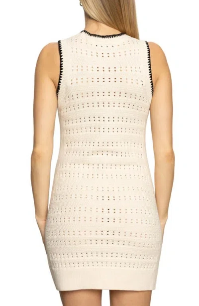 Sanctuary Free Spirit Open Stitch Minidress In Neutral